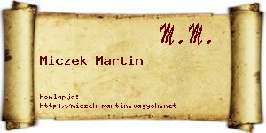 Miczek Martin névjegykártya